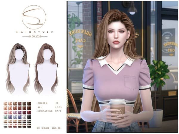 Скриншот мода Прическа Long Flowing hair 040826